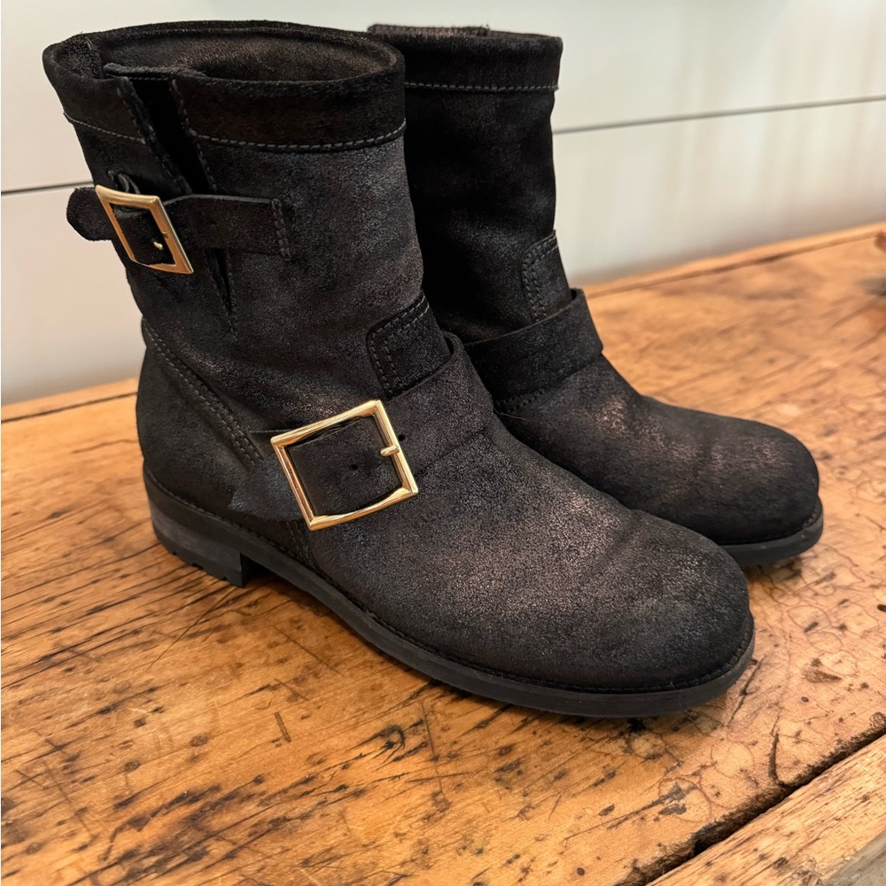 YOUTH Short Ankle Motorcycle Boot
COARSE METALLIC LEATHER - ANTHRACITE
36½